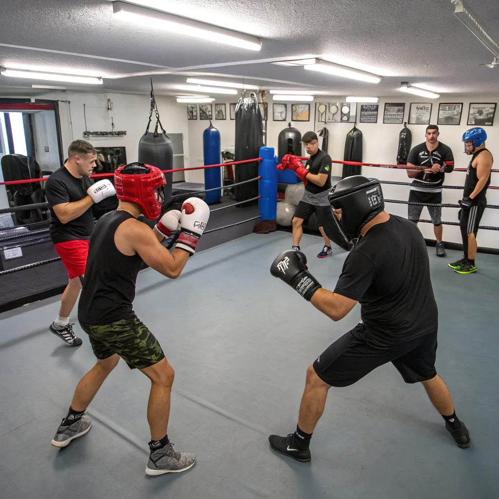 Amateur boxing class in session