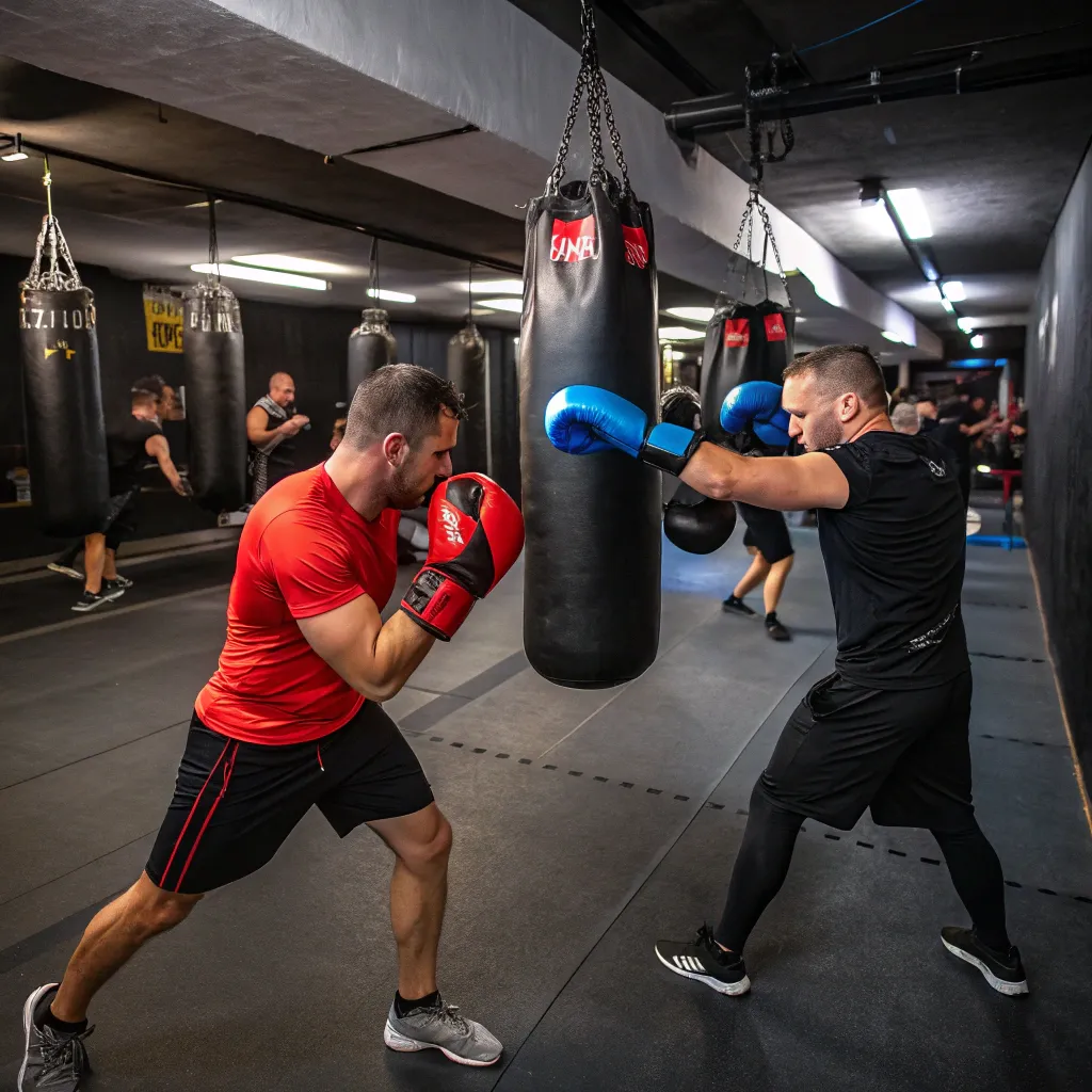 Professional boxing training session