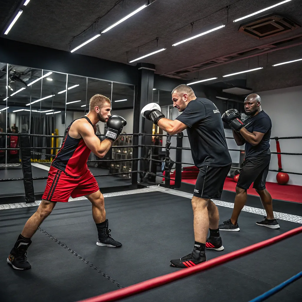 Professional boxing training session